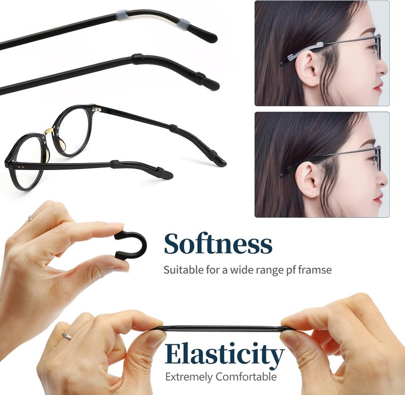 KAJUDA 16 Pairs Glasses Ear Grip, Anti Slip Eyeglass Holder, Silicone Eyewear Retainers Hook for Sunglasses, Sports, Study - Image 3